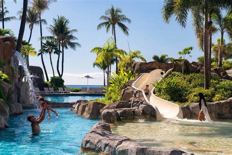 maui resort with water slide.